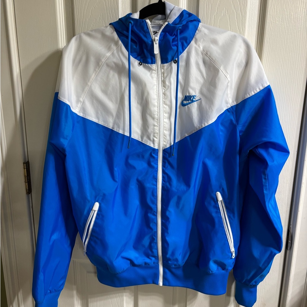 Men’s Nike Blue and White Windbreaker Jacket
